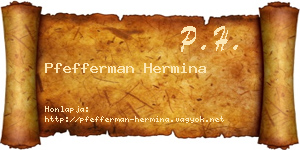 Pfefferman Hermina névjegykártya